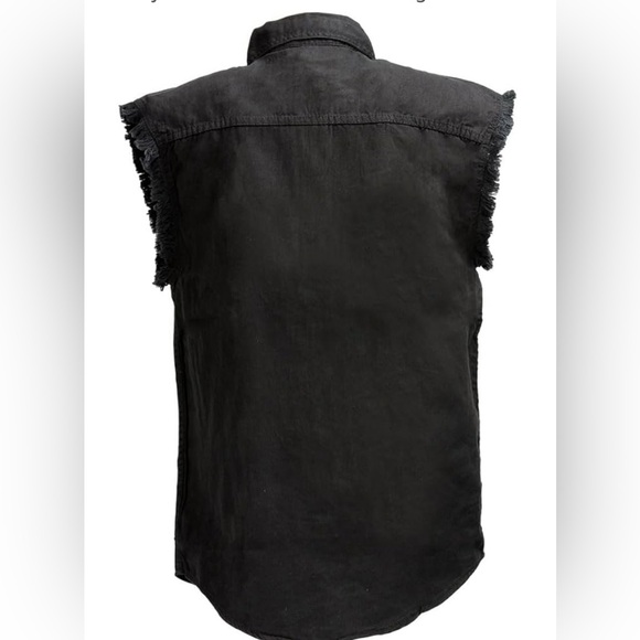 NWOT Milwaukee Leather Performance Apparel. Cotton Medium Sleeveless Frayed Edge - Picture 2 of 6